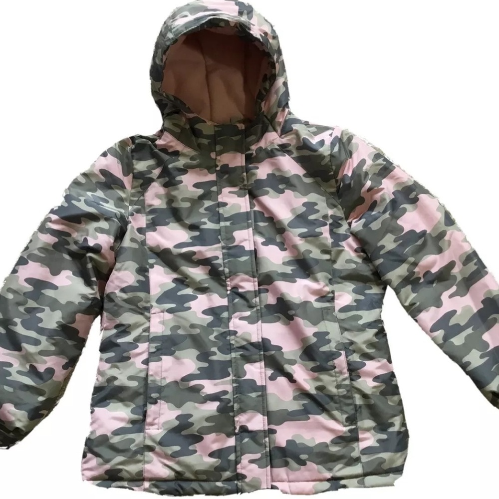 THE CHILDRENS PLACE Girls 14 CAMO HOODIE COAT NWOT